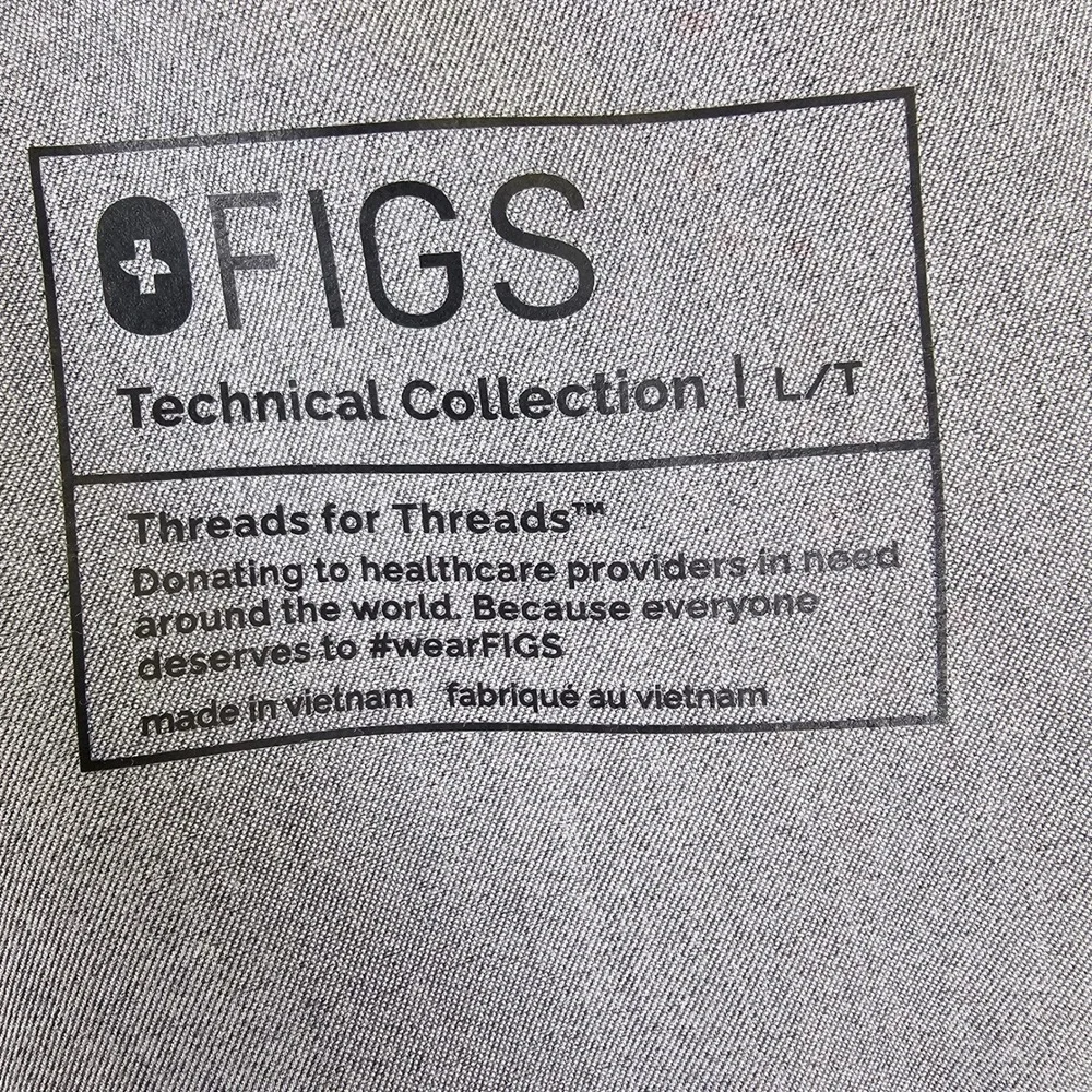 FIGS Heather Gray Scrub Pants Straight Leg Teal Drawstring‎ Mens L/T 31 Inseam
